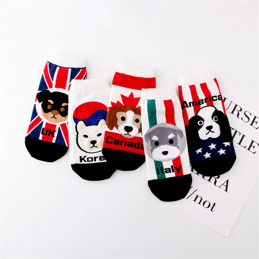 Новинка Сезон осень зима Милые носки с изображением национального флага