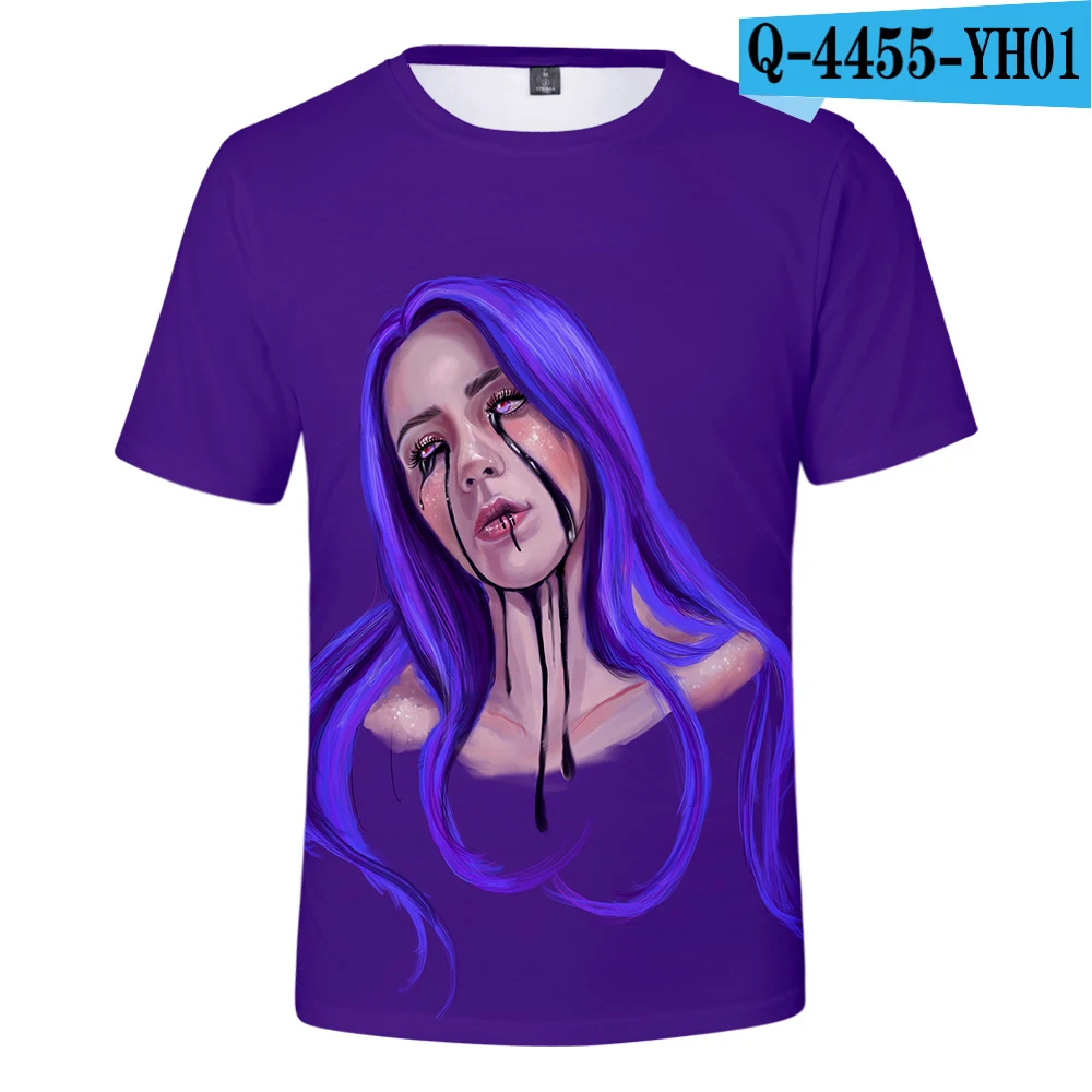 3D Billie Eilish, новинка, 3D футболка, для мужчин, летняя мода, хип-хоп, Harajuku, повседневная одежда, Billie Eilish, 3D, для девочек, желтая футболка - Цвет: 3D