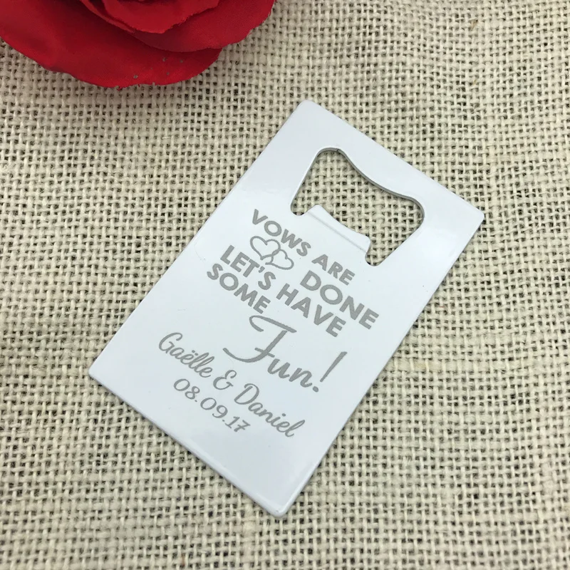 50 шт. свадебные Открывашки для бутылок с выгравированным именем жениха и