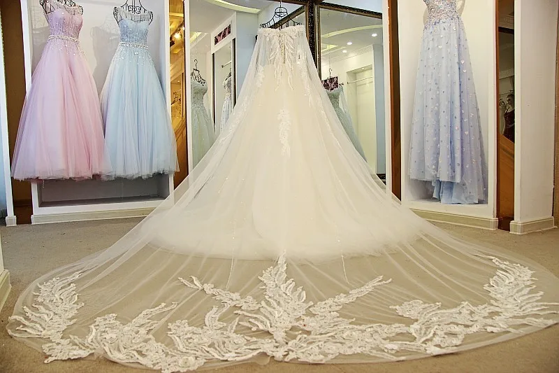 LS16019 свадебное платье принцессы на шнуровке длинное с накидкой стразы невесты 2020