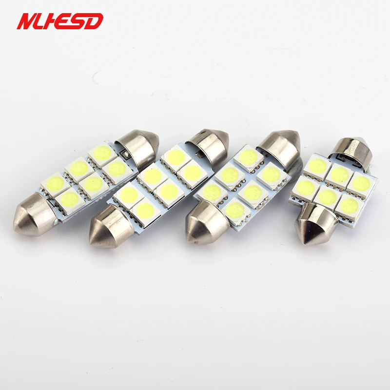 

10pcs Auto c5w LED 31mm 36mm 39mm 42mm Festoon 5050 6SMD LED Car LED Licence Plate Light Dome Roof Reading Car Light white 12V