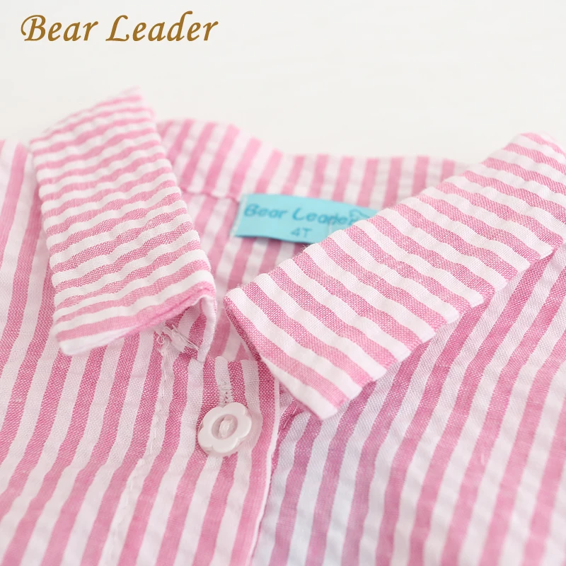 Bear leader/комплекты одежды для девочек г. Летние повседневные комплекты одежды для детей рубашка с рукавами-бабочками и отложным воротником+ шорты, комплект из 2 предметов