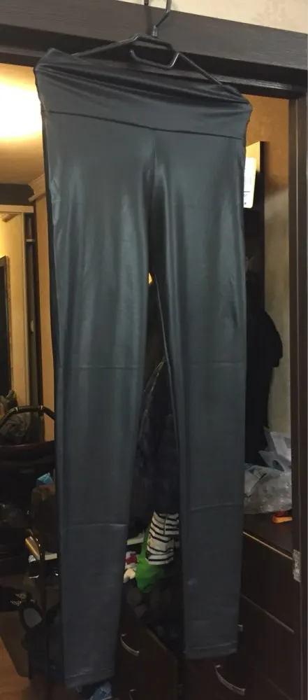 East Knitting Fashion Black Womens Leggings Stretch Leather Sexy High Waist Pants S/M/L 4 Size 1 pair Retail Женская одежда