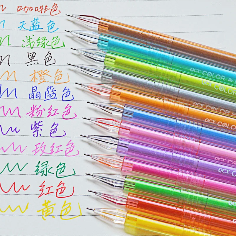 

12Pcs/Pack Cute Colorful Diamond Head Color Gel Pens Refills Creative Gift School Supplies 12 Candy Colors Rollerball Pen Refill