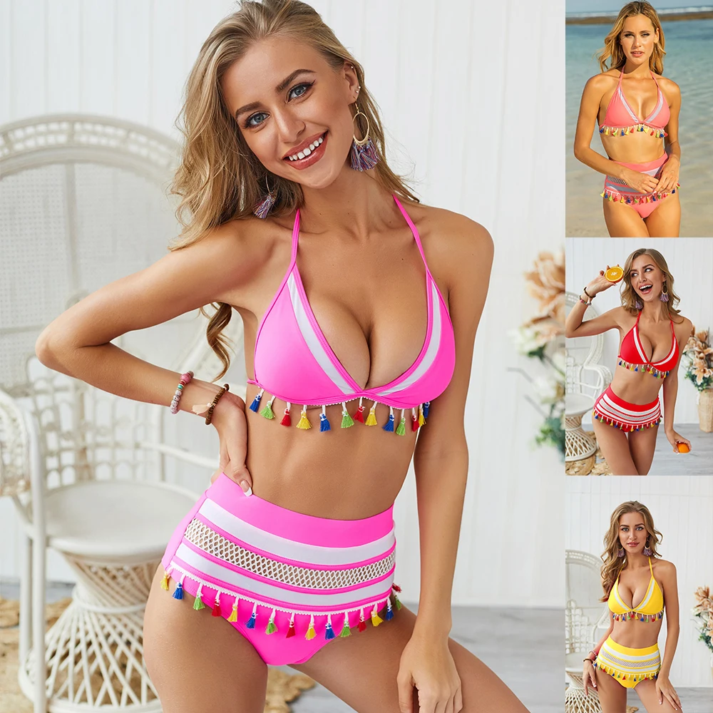 2019 сексуальные бикини женский купальник купальный костюм с высокой талией