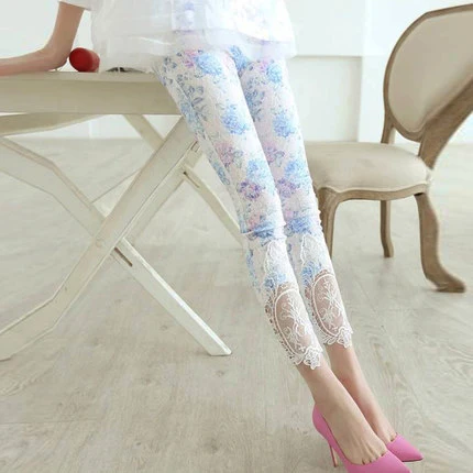 Эластичные узкие брюки с высокой талией женские кружевные леггинсы офисные