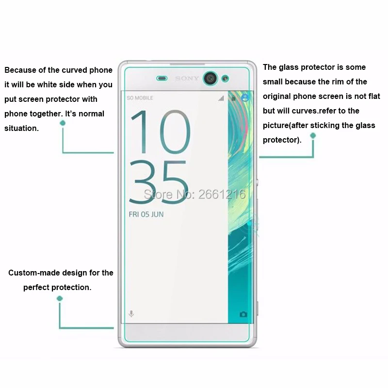 Закаленное стекло для Sony C6 2 шт. 9H 2.5D Премиум Защитная пленка экрана Xperia XA Ultra F3211