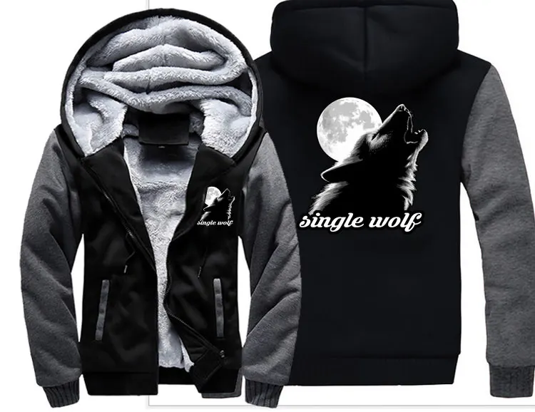Veste loup WOLF DREAM мужская и женская теплая Толстая куртка зимняя с изображением Луны