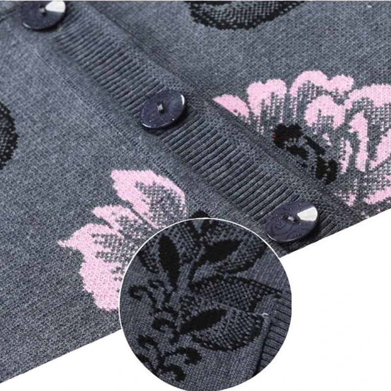 

Autumn Winter Jacket New Middle-aged Mother Clothes Knit Sweater Cardigan Coat Women O-neck Long-sleeved Sweater Female Tops 890