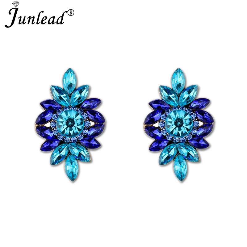 Junlead очарование Boho разноцветные Винтаж себе Роскошные хрустальные серьги Мода