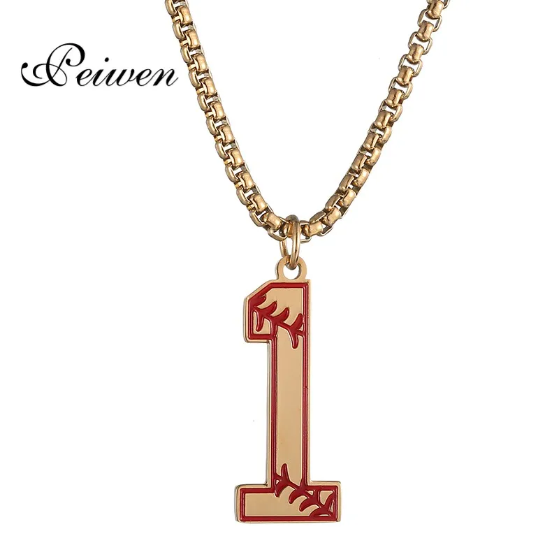 

Arabic numbers 0-9 Pendant Necklace For Men Stainless Steel Baseball Charm Chain Choker Basketball Digital Necklace Jewelry Gift