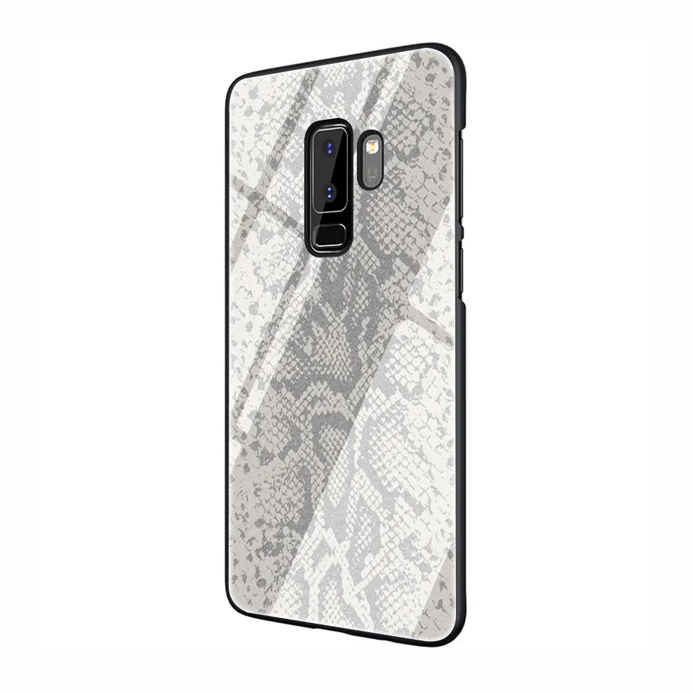 G10 Кожа питона, змеи закаленное Стекло TPU черный чехол для Galaxy S7 Edge S8 S9 плюс S10 Note 8, 9, 10, A10 20 30 40 50 60 70 - Цвет: G10