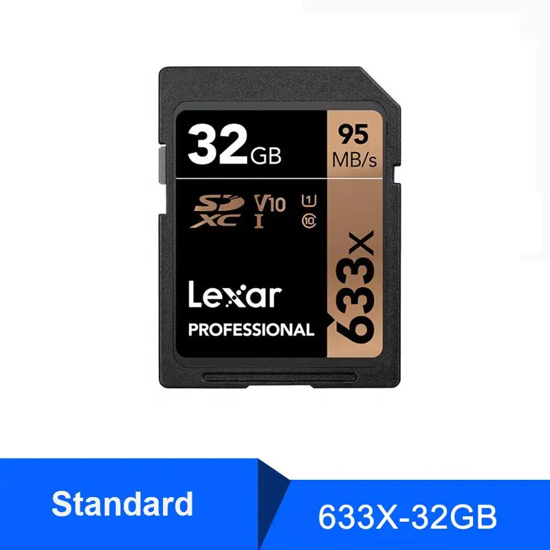 Lexar профессиональная sd-карта 32 Гб 64 Гб 128 ГБ 256 ГБ 633x UHS-I класс 10 U3 V10 до 95 МБ/с./с чтение 70 МБ/с./с Запись SDHC SDXC карта памяти - Емкость: SD633x-32G