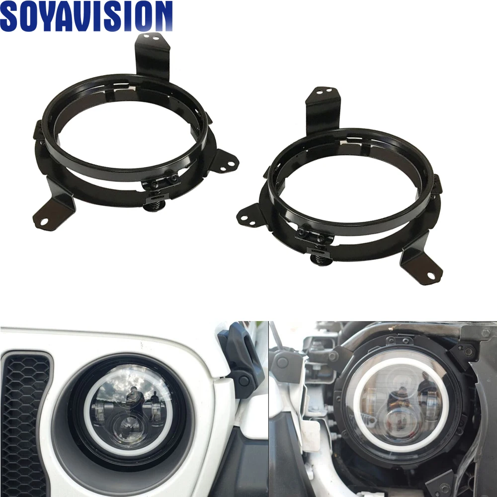 Крепежные кронштейны для фар 2018 2019 Jeep Wrangler JL 7 дюймов крепежные светодиодный ных
