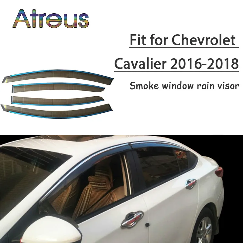 

Atreus 1 комплект ABS для 2018 2017 2016 Chevrolet Rider аксессуары Автомобильные дефлекторы на вентиляционное отверстие защита от дыма козырек от дождя