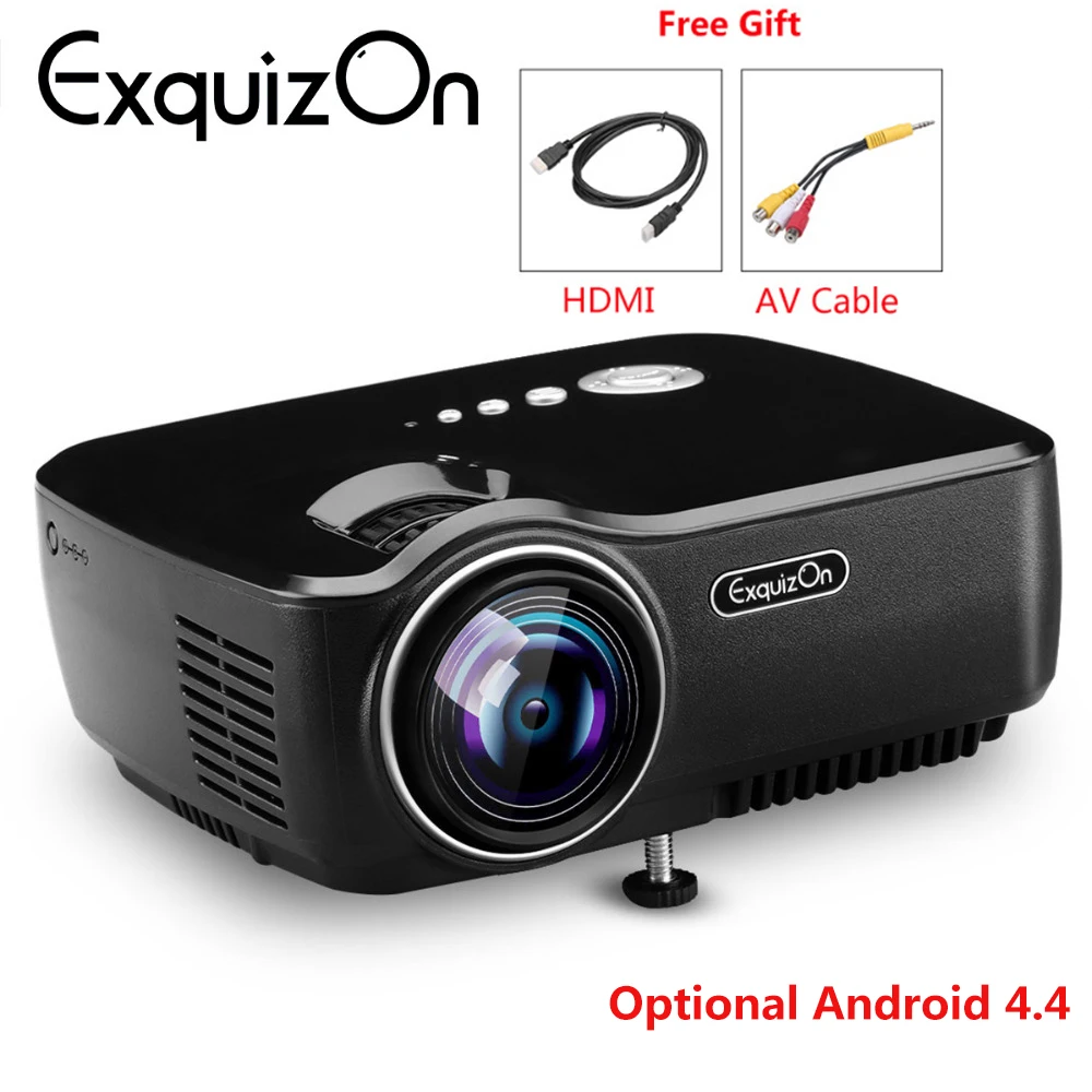 Проектор Exquizon GP70 1800 люмен 1080P проектор для домашнего кинотеатра с бесплатным HDMI