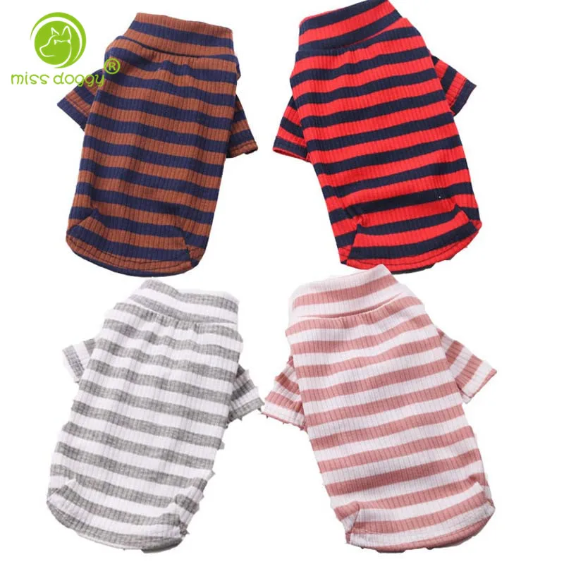 Новый дизайн модное Полосатое пальто для собак удобная мягкая Пижама щенков