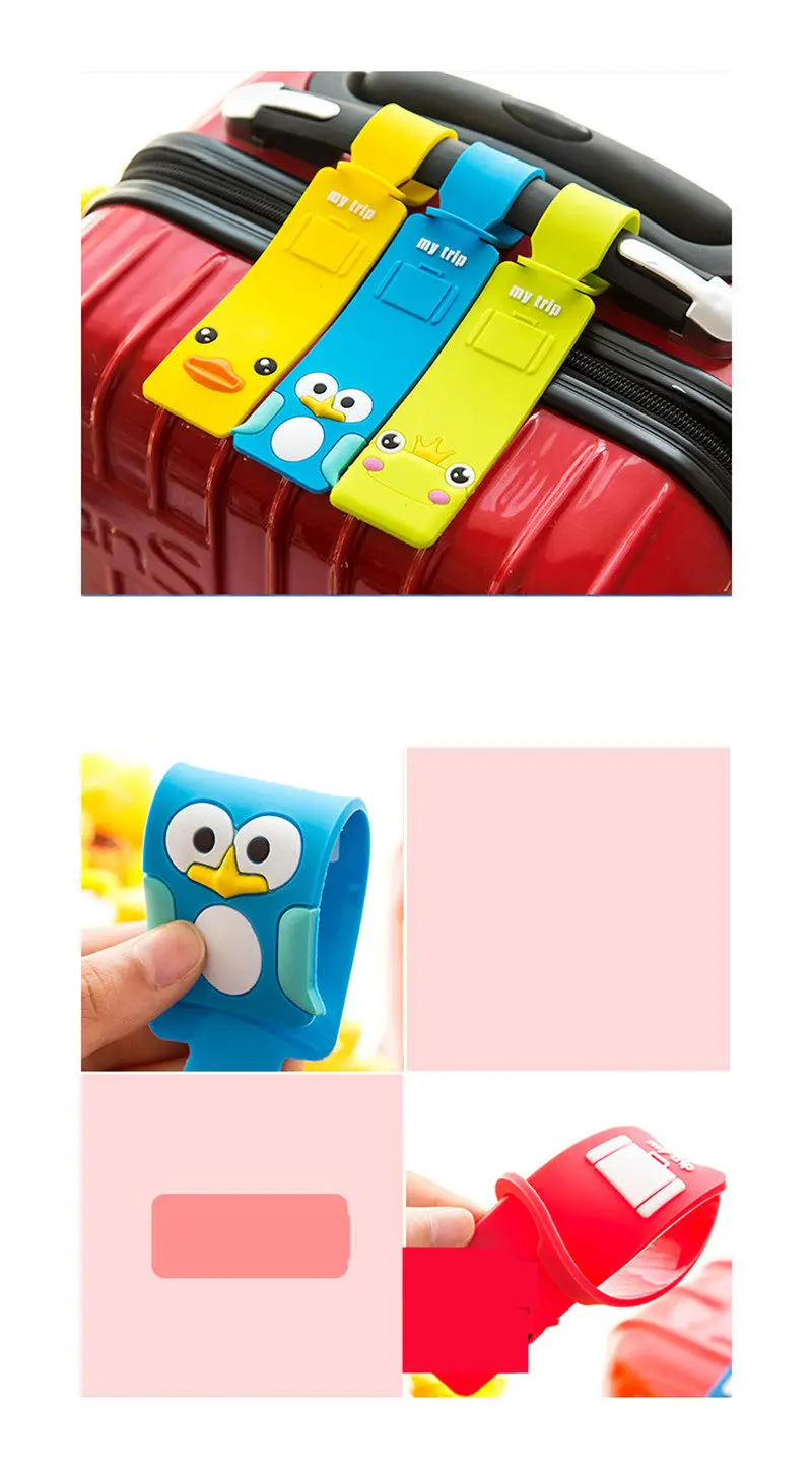 2PCS Free shipping Travel Accessories Luggage Tag Silica Gel Suitcase ID Addres Holder Baggage Boarding Tags Portable Label