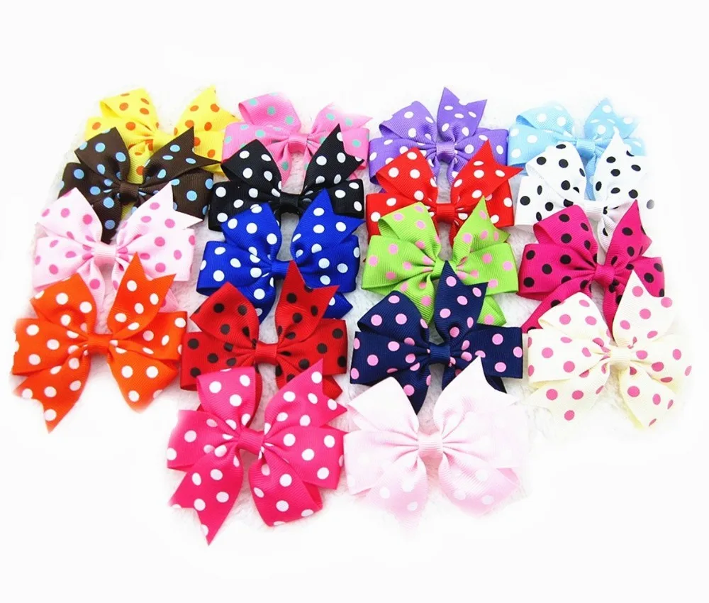 18 шт. детские заколки для волос в горошек 3 дюйма|bow clip|hair bow clipgirls hair clips |