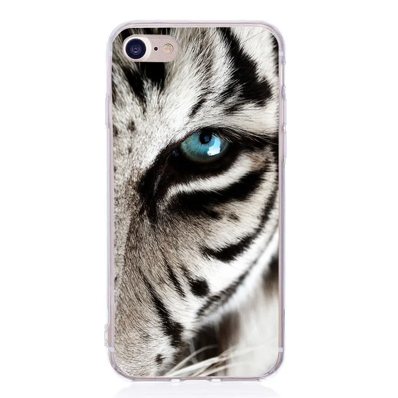 Mobile Phone Bag Silicone For Coque iPhone 8 plus 5 5S SE 6 6S 7 Plus 10 X Cat Case Lion |