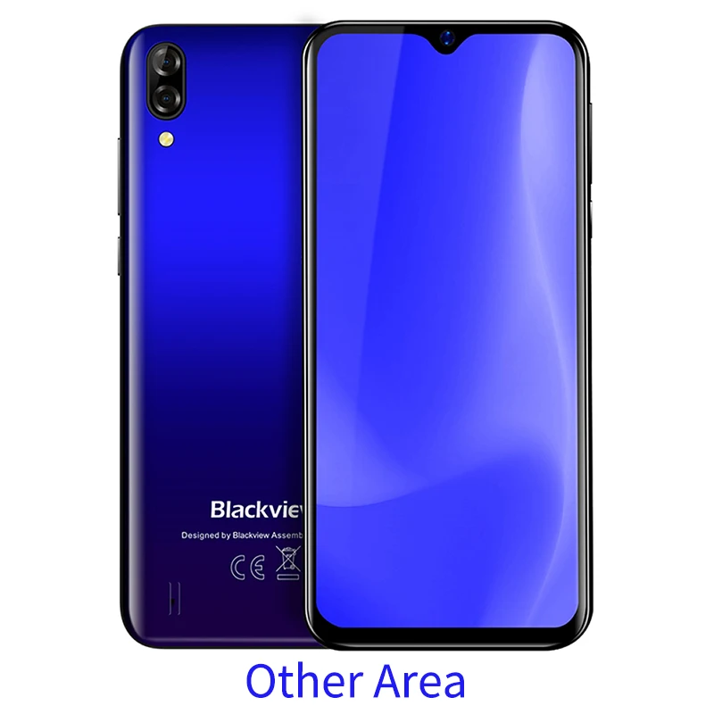 Other Area Blue Blackview A60, мобильный телефон, четырехъядерный, Android 8,1, 4080 мАч, смартфон, 1 ГБ ОЗУ, 16 ПЗУ, 6,1 дюйма, 13 МП+ 5 Мп камера, 3G мобильный телефон - Цвет: Other Area Blue