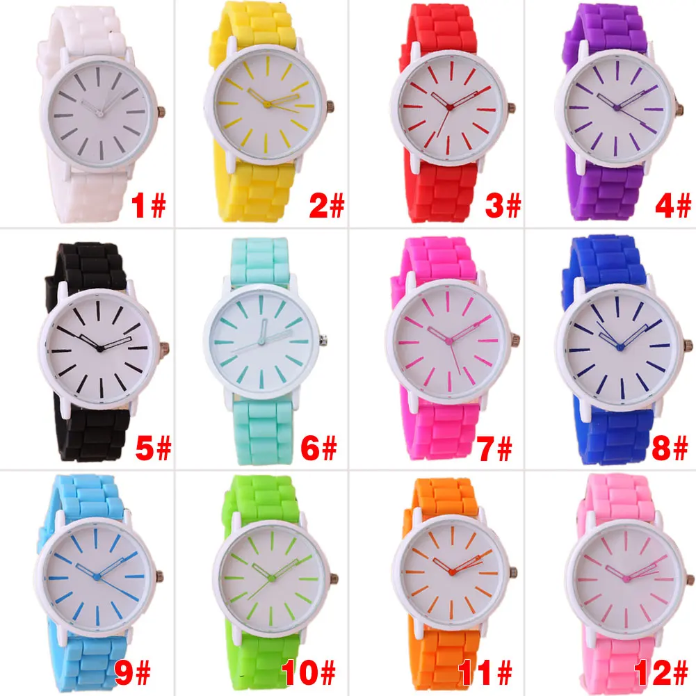 Новинка женские наручные часы 12 карамельных цветов новые модные силиконовые