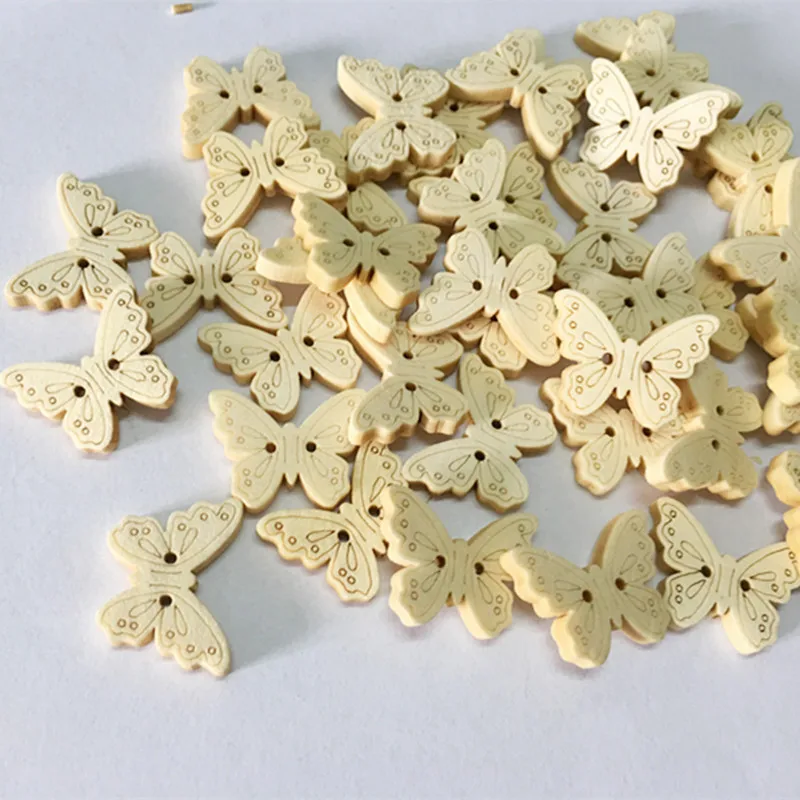 Декоративные деревянные кнопки бабочки для шитья аксессуары скрапбукинга