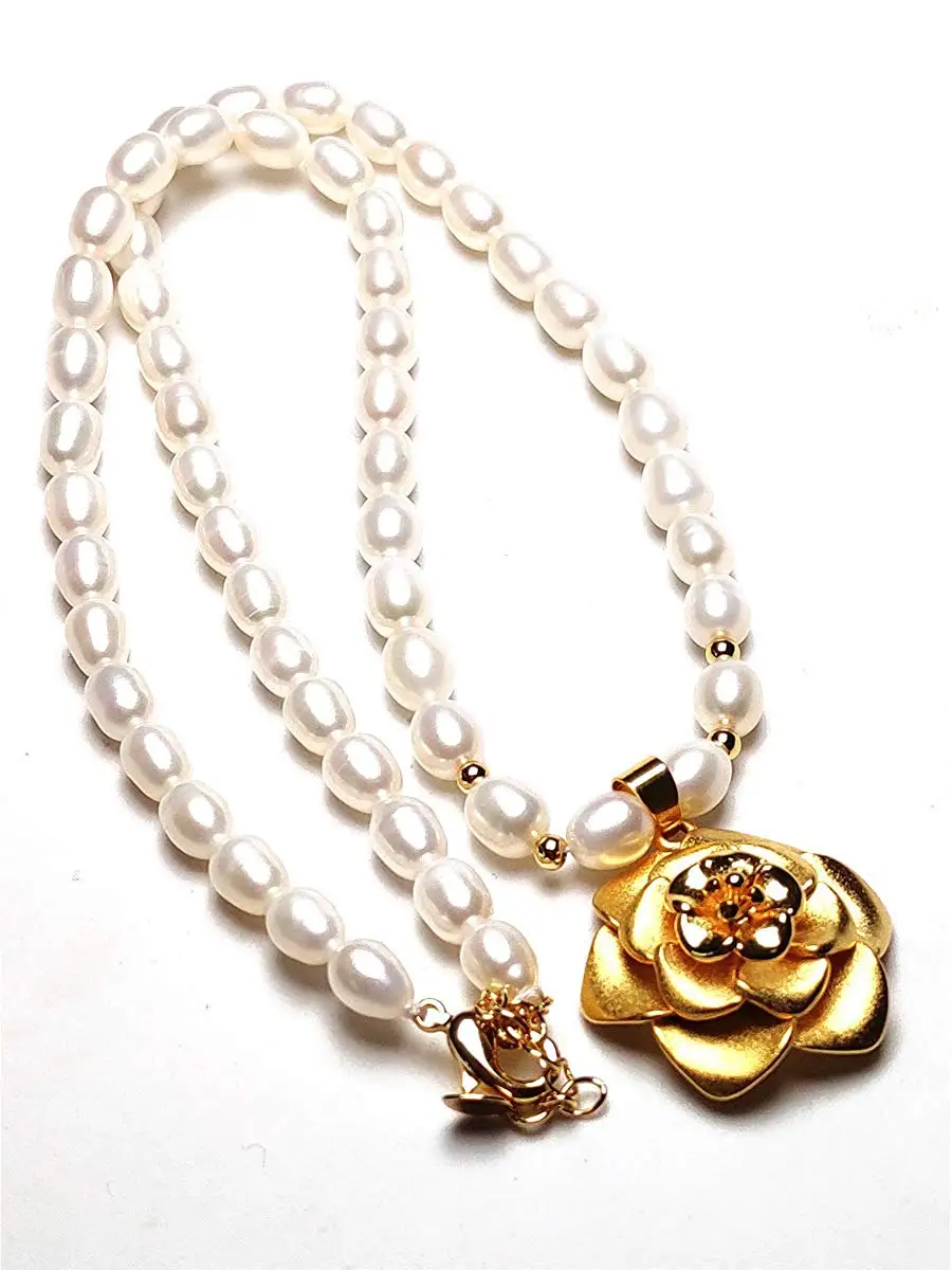 Ожерелье женское из натурального жемчуга в стиле барокко цепочка до ключиц с
