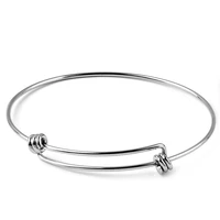 2pcs fashion stainless steel metal expandable mens women bracelet base adjustable blank bangle diy charm bracelets bangles