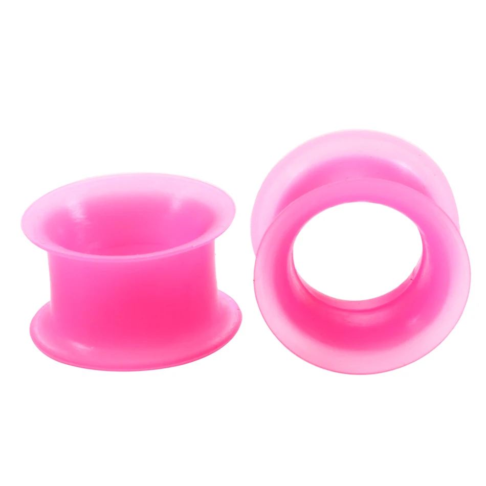 2PC Silicone Earrings Double Flare Flexible Plugs and Tunnels Solft Gauge Plugs Piercing Ear Tunnel Ear Gauge Expander Stretcher images - 6
