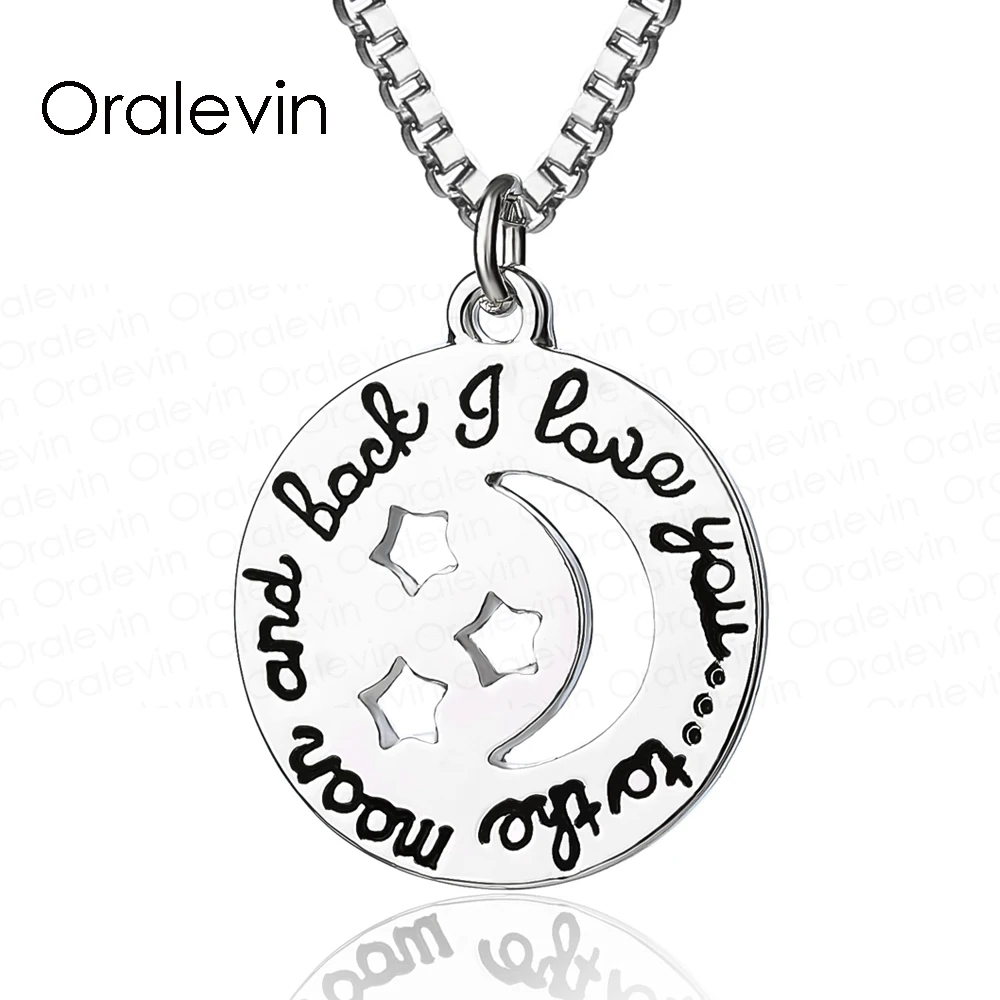 Я люблю тебя на Луну и обратно кулон ожерелье 20 шт./лот # LN1374|i love you|moon and backpendant necklace