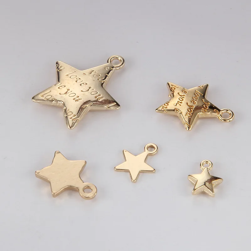 10pcs Factory price Hot High Quality Alloy Golden Color Charm Words Love Star Charms Pendant For Necklace Jewelry Accessories | Украшения и