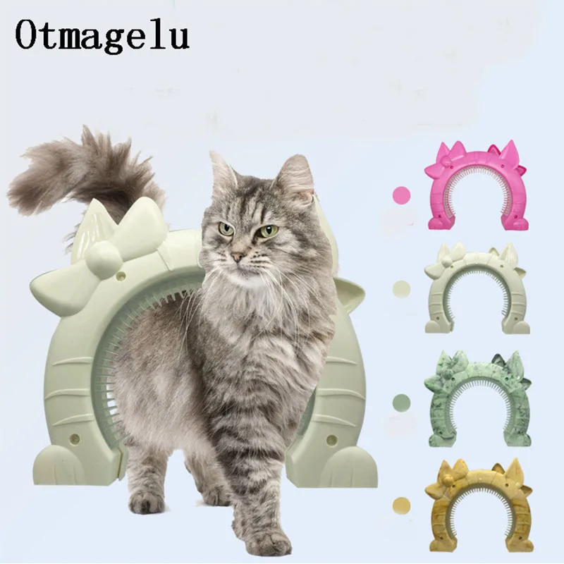 

Plastic 2 in 1 Cat Dog Door With Hair Brush Security Flap Gate Home Gate Animal Pet Cat Dog Free Access Door Pet Safety Products