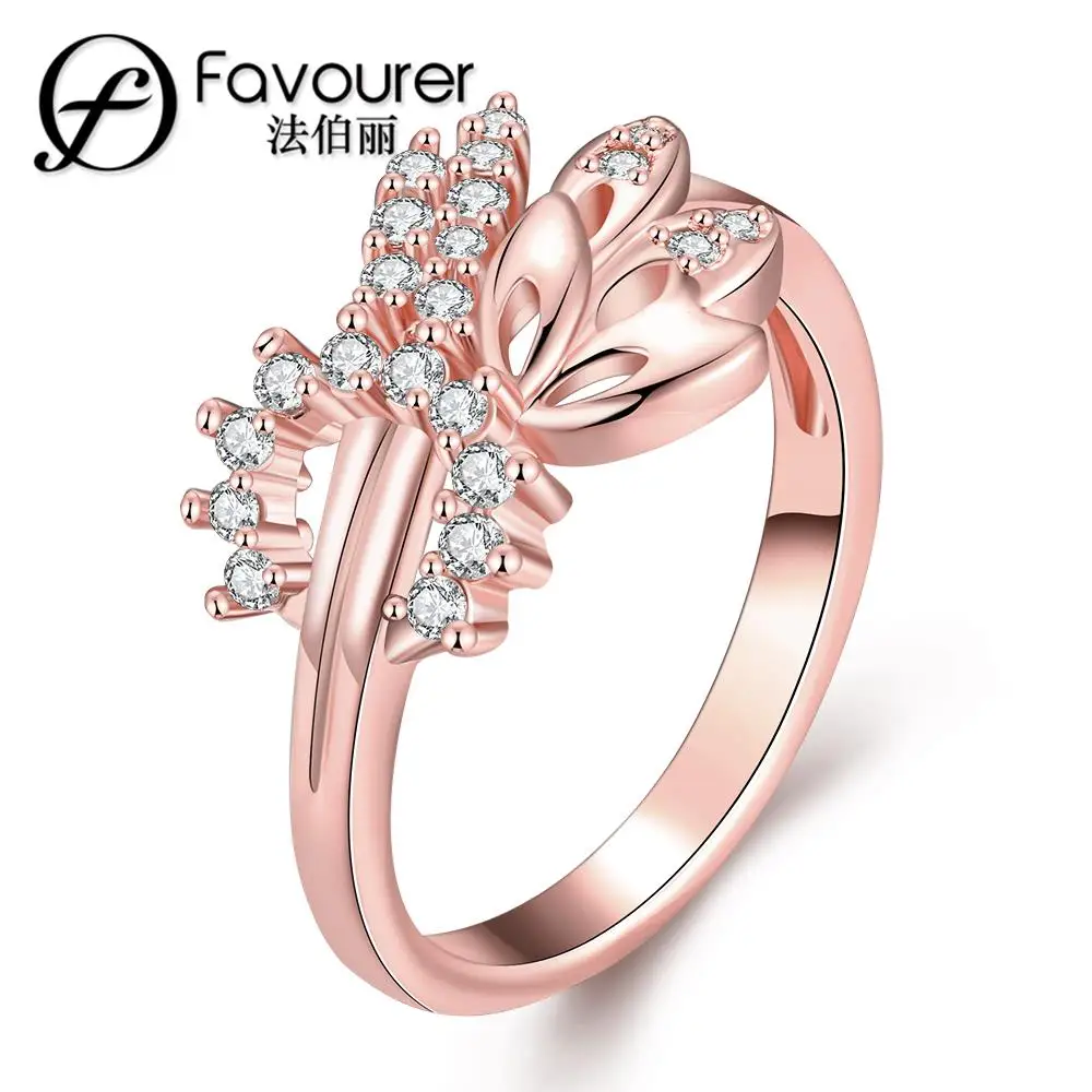 Кольца белого/розового золота для женщин свадебные украшения уникальный дизайн