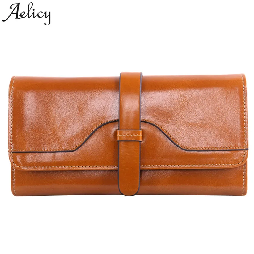 as shown Aelicy, модный длинный кошелек, женский, искусственная кожа, черный, мягкий, кошелек, женский, известный бренд, держатели для карт, на застежке, большая емкость, сумочка, S30 - Цвет: as shown
