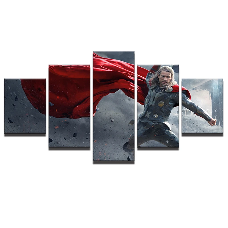 HD печатная 5 панельная Картина на холсте украшение для дома фотографии фильм Тор