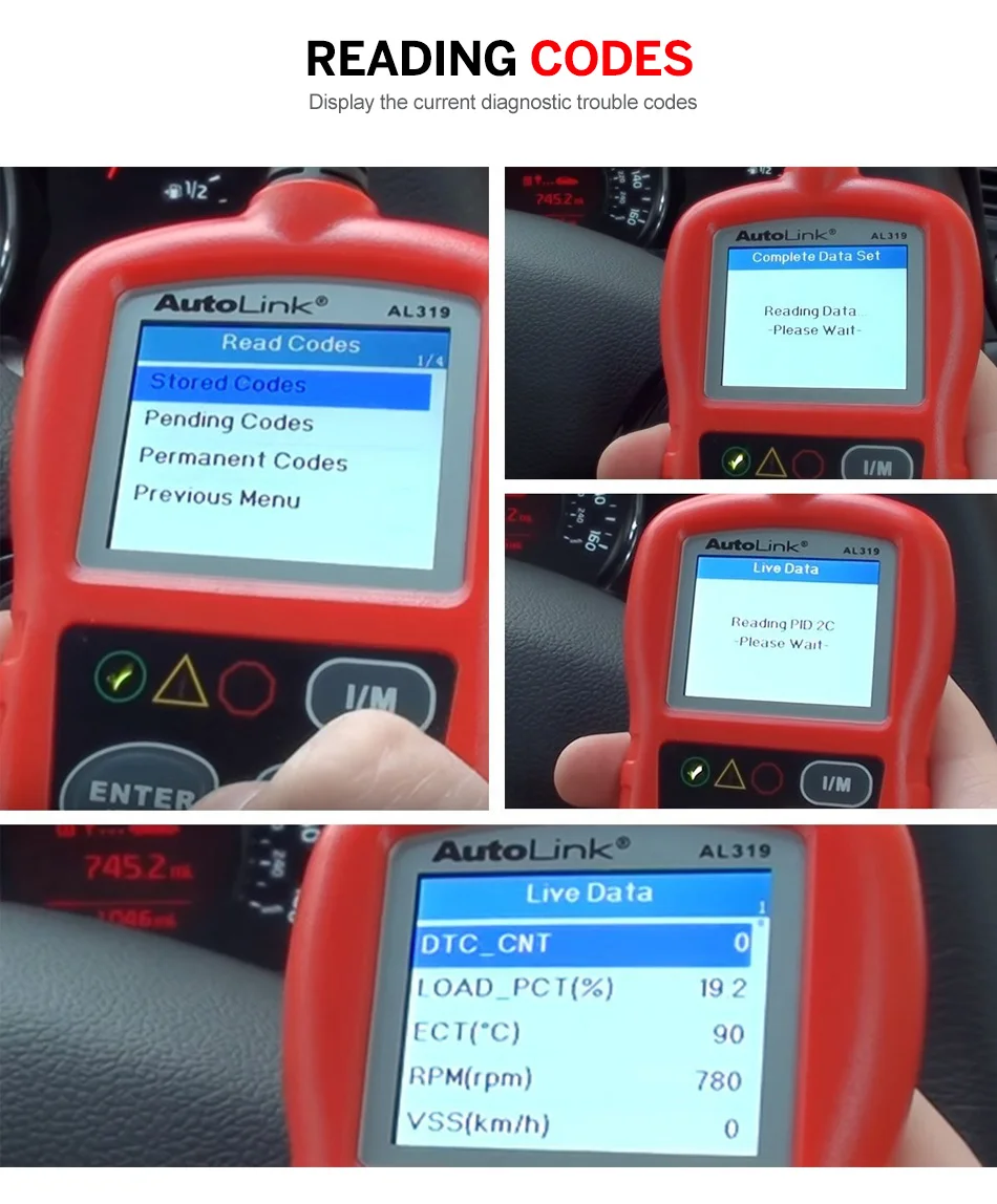 Autel AL319 OBD2 может считывать код автомобиля диагностический инструмент вид замораживания рамки данных OBDII OBD 2 сканер автомобильный PK elm327 ML319