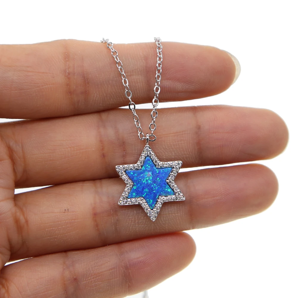 Модный золотой серебристый цвет голубой огненный Опаловый звездный подвеска
