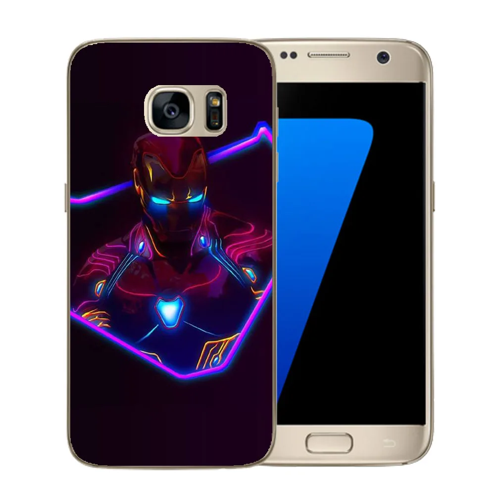 Чехол для телефона For Coque Samsung Galaxy S3 S4 S5 Mini S6 S7 Edge S8 S9 Plus с изображением героев Avengers Marvel, прозрачный, из мягкого ТПУ.