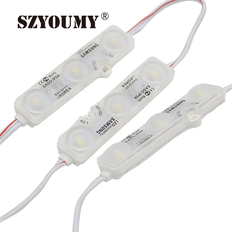 Светодиодный модуль освещения SMD 5730 3 LED s IP68 Водонепроницаемый белый теплый DC 12V