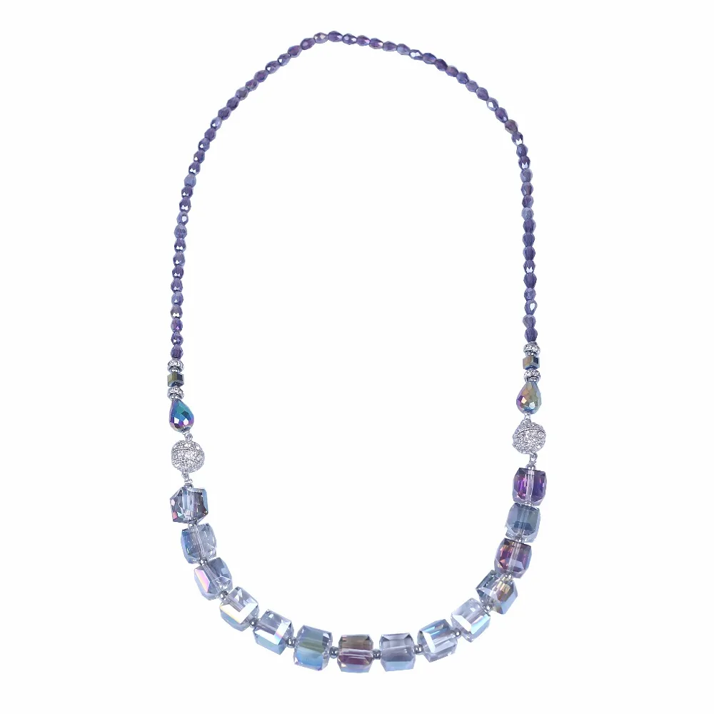 

Fashion Long Design Classic Crystal Jewelry Accessories Women Strand Necklace With Rhinestone Clasp