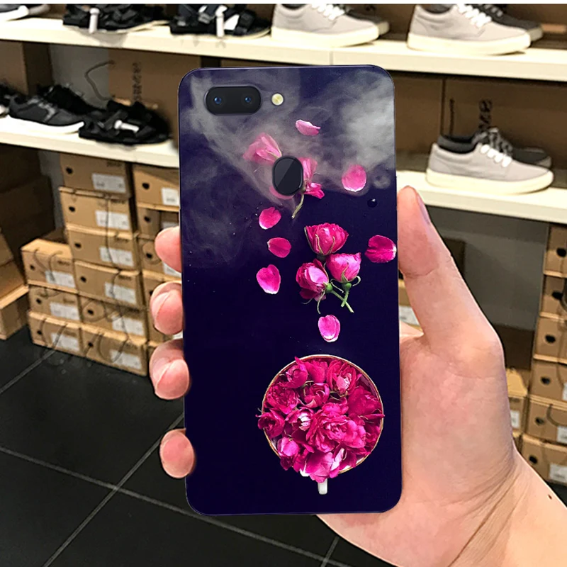 2 шт. зеркальный чехол для OPPO R15 Dream задняя крышка с красивыми цветами мягкий