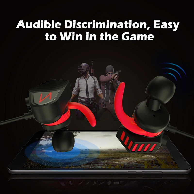 Игровые наушники вкладыши 3D с вибрационным звуковым эффектом шумоподавляющие