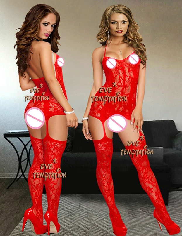 Женское нижнее белье сексуальные вязаные боди платье комбинация полупрозрачное