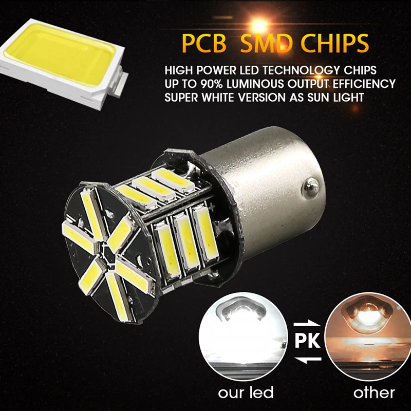 HLXG 2 шт. Canbus 1156 BA15S 21SMD светодиодный задний фонарь обратный светильник лампочка 7506