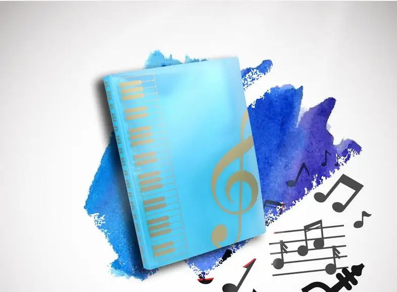 Blue sheet music Coloffice высокого качества творческий Многослойные A4 музыкальная клавиатура 40 прозрачные страницы буклет папка студент; преподаватель Тесты папка 1 шт - Цвет: Blue sheet music