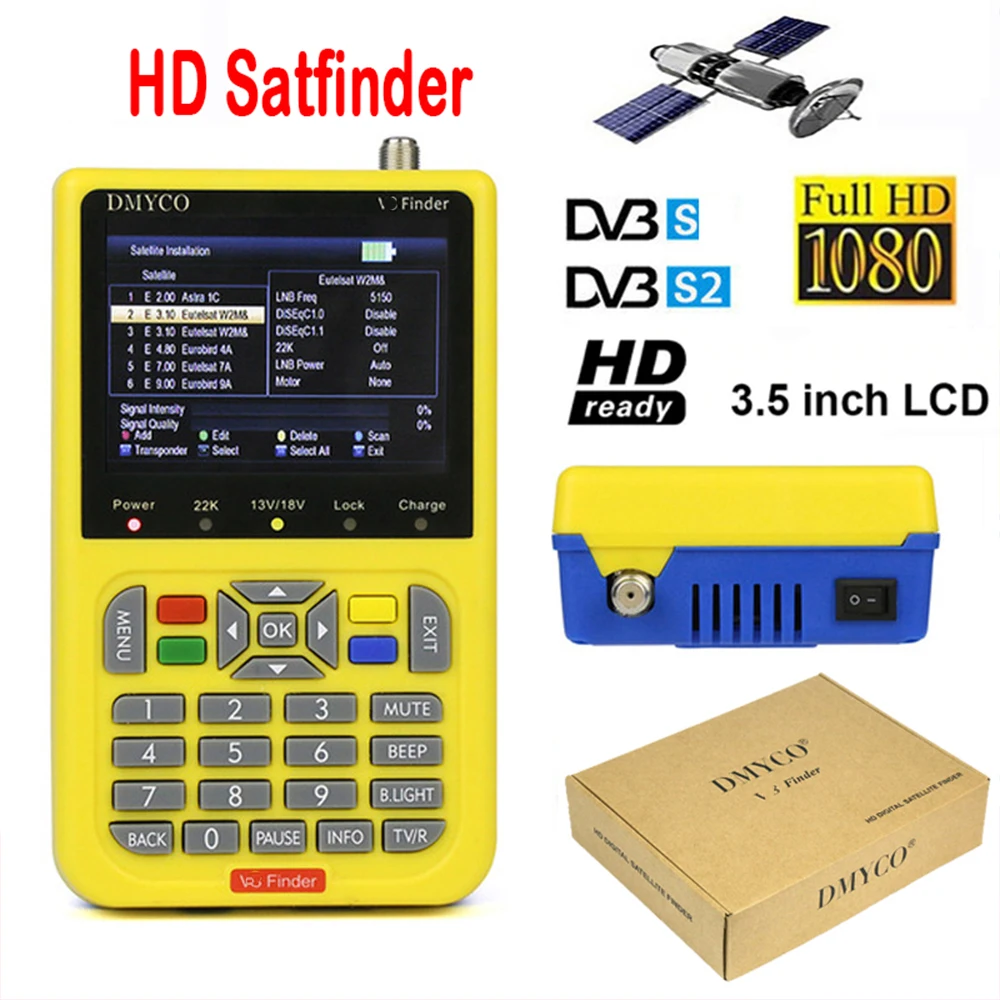 Finder HD satfinder DVB S2 спутниковый искатель высокой четкости MPEG 4 измеритель Full 1080P lnb sat