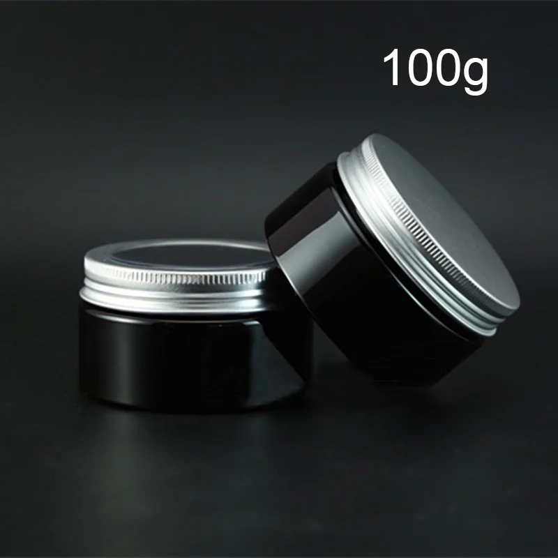 Черный 100g Пластик банка для косметики, многоразовая контейнер крем для лица Соль для ванны Лосьон упаковка бутылки светильник избежать