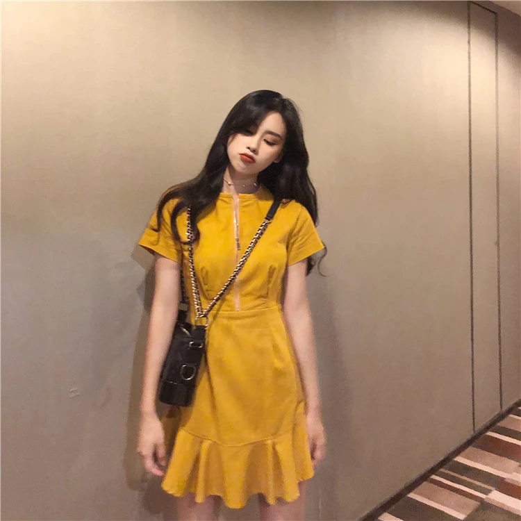 Женский горчичный платье|Женские платья| |