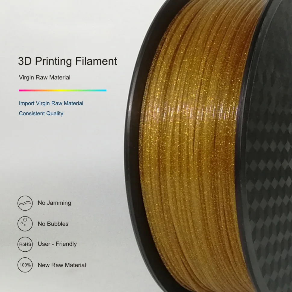 TOPZEAL 3D-принтеры блестящие PLA Синтетическая нить 1кг(2.2lbs) 1,75 мм+/-0,03 мм, блестящие Сияющие цвет: черный, Синий Розовый золотого, серебряного цвета Цвет
